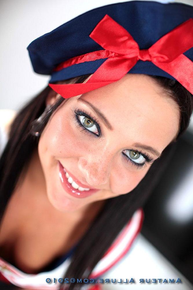 16P Teen with perky tits blows cock and gets face covered in cum