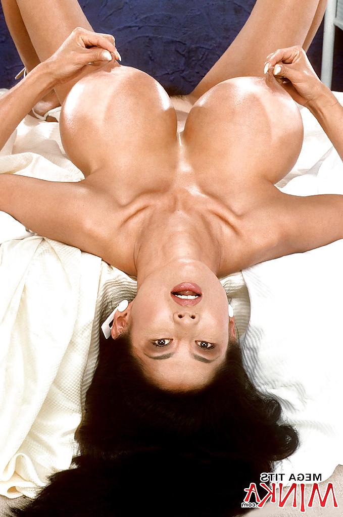 16P Asian solo model Minka exposing huge fun bags and hairy vagina