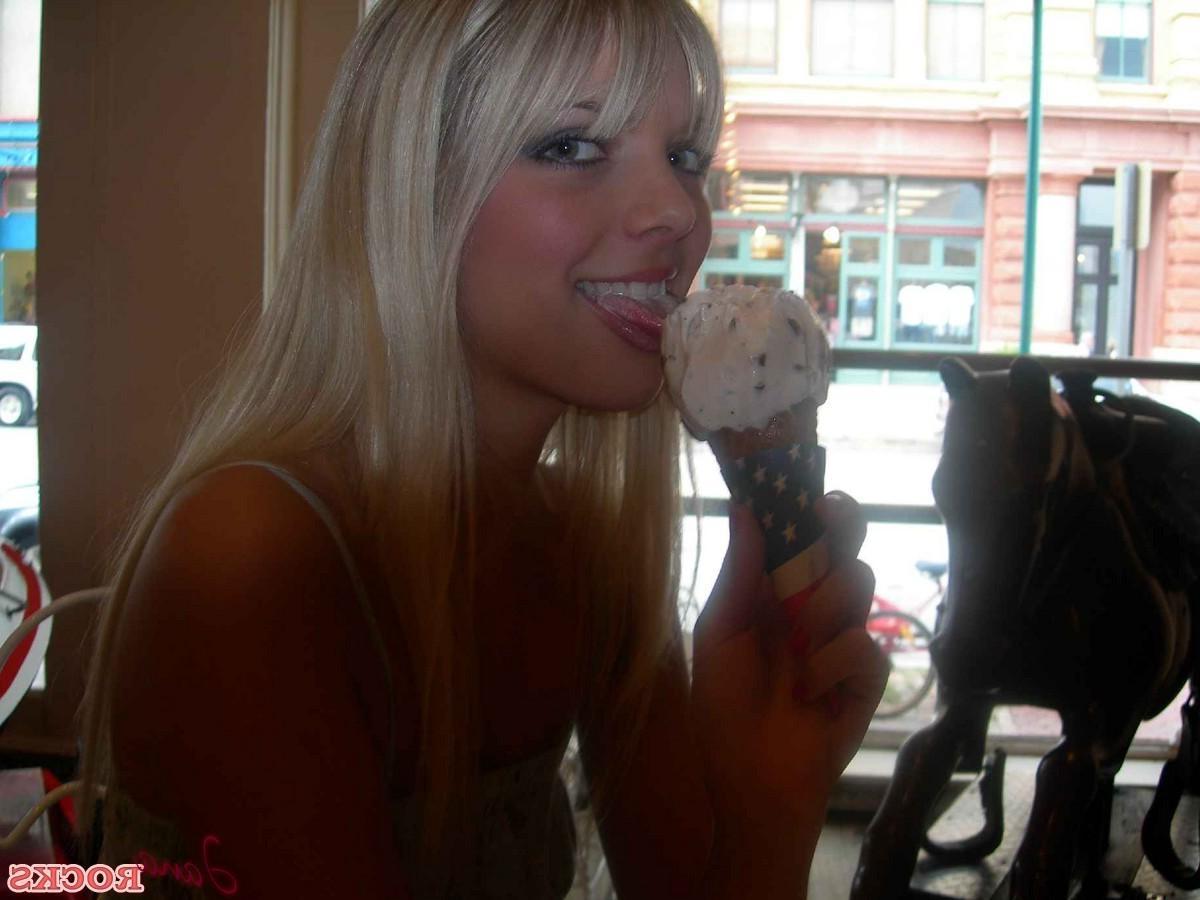 12P Jana shows off her oral skills with her ice cream cone