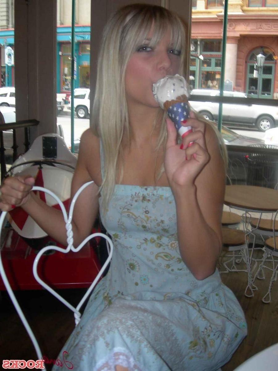 12P Jana shows off her oral skills with her ice cream cone