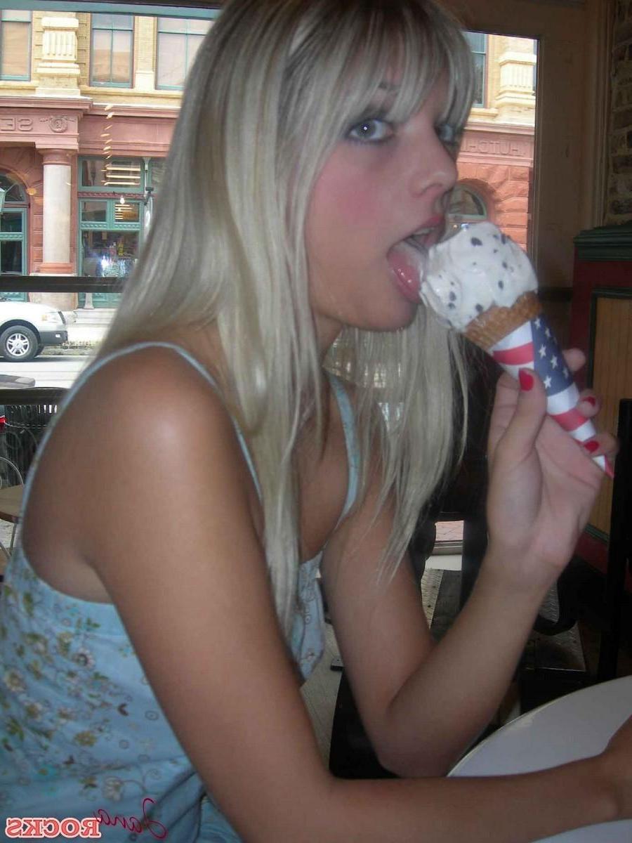 12P Jana shows off her oral skills with her ice cream cone