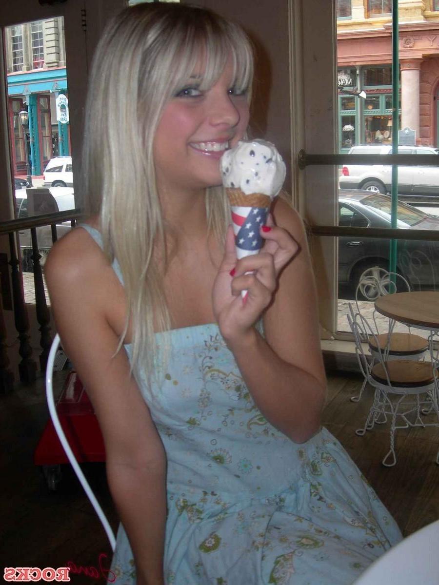 12P Jana shows off her oral skills with her ice cream cone