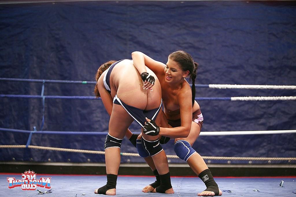 16P Rough catfight turns into hot lesbian action with a strapon