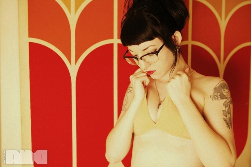15P Beautiful alt girl Jesse Caits strips for you in her glasses