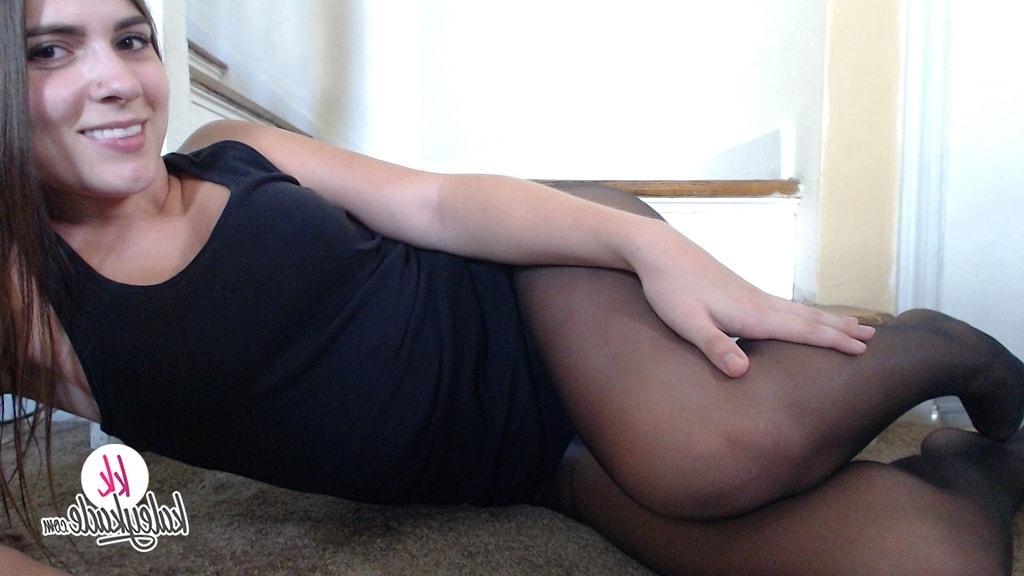 15P Kaley Kade teases in her sexy black pantyhose