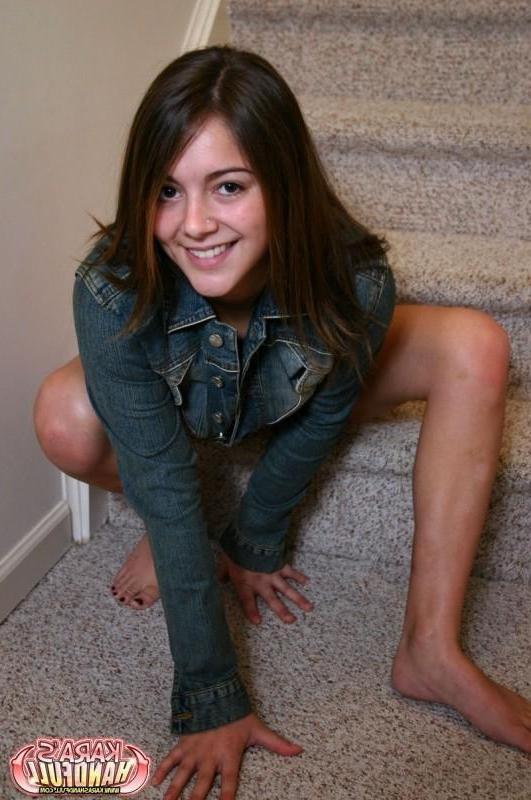 15P Kara in tight panties and a jean jacket
