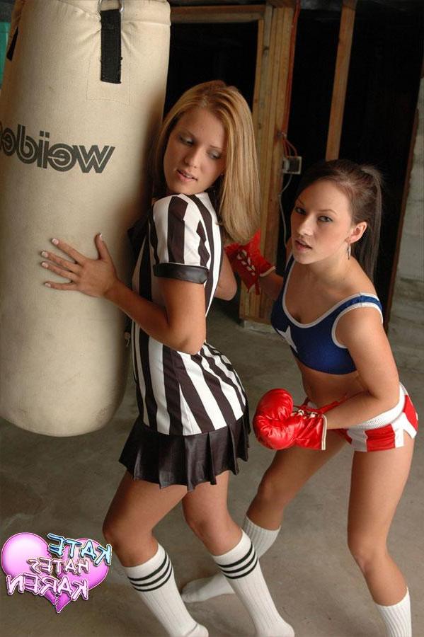 20P Pictures of Karen and Kate working on their fighting moves