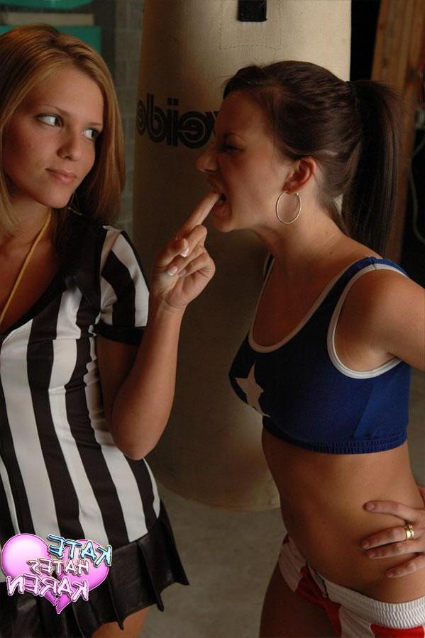 20P Pictures of Karen and Kate working on their fighting moves
