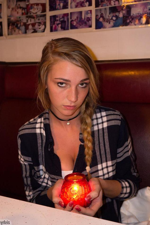 8P Blonde teen Kendra Sunderland has some fun around town
