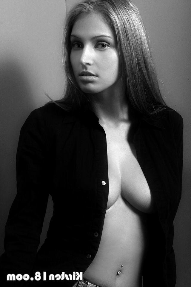 12P Pictures of Kirsten 18 teasing in black and white