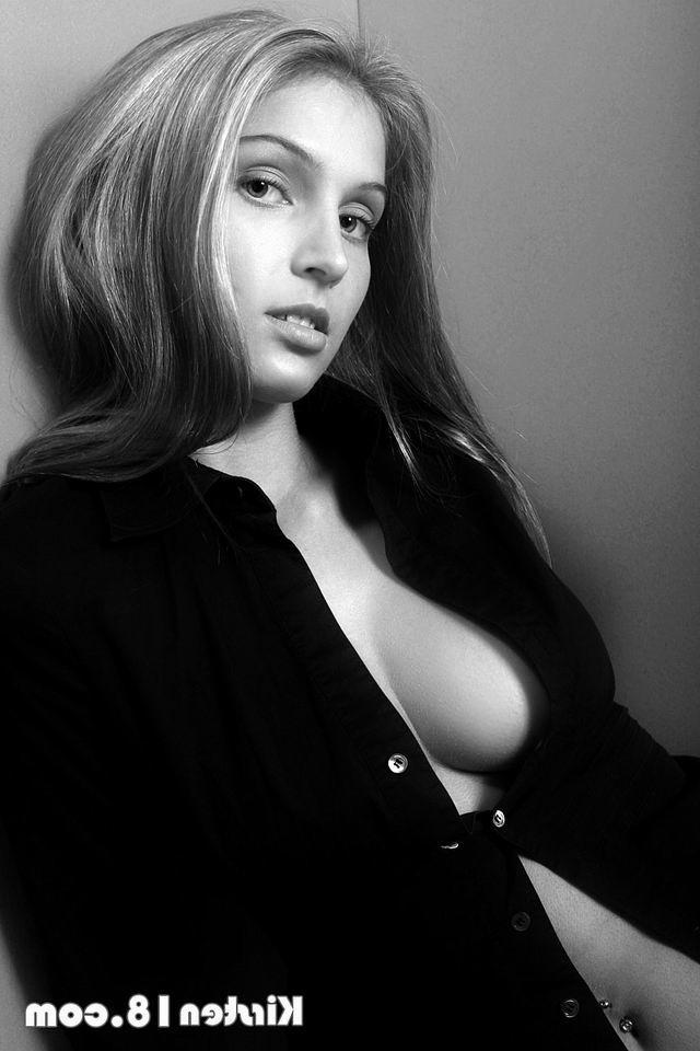 12P Pictures of Kirsten 18 teasing in black and white