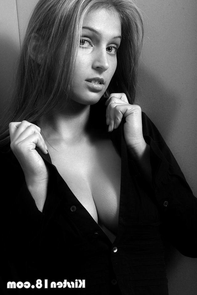 12P Pictures of Kirsten 18 teasing in black and white
