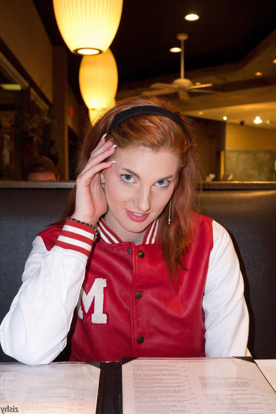 12P Beautiful redhead Lilith Lust shows you what's up her pretty skirt