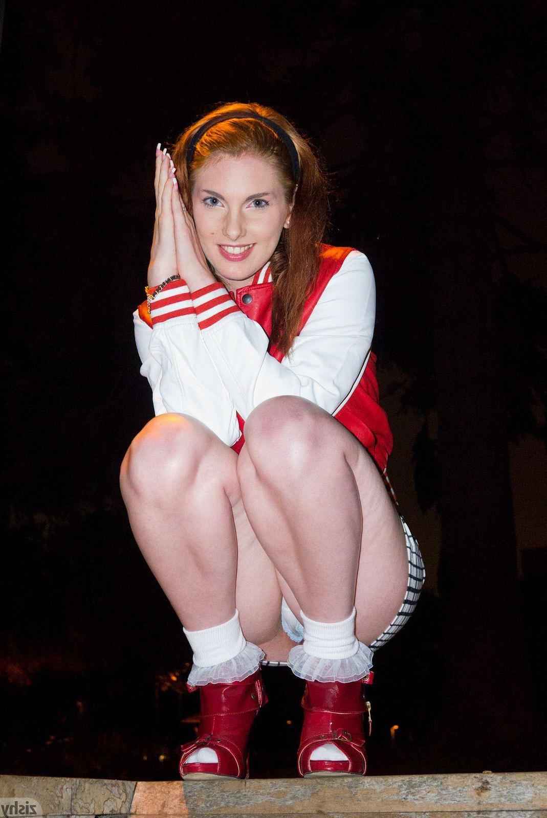12P Beautiful redhead Lilith Lust shows you what's up her pretty skirt