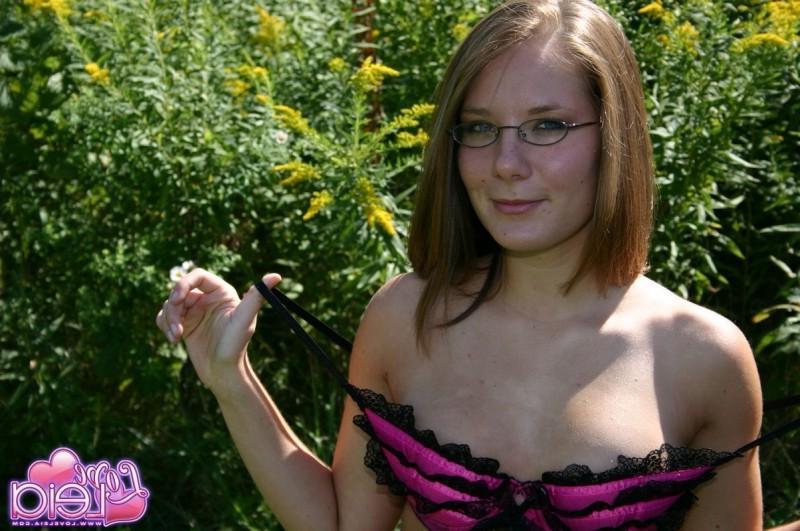 18P Teen modelling black sheer panties