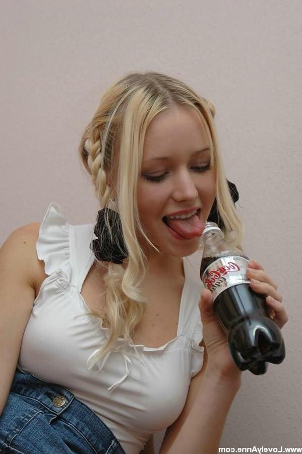 15P Anne drinks a coke in her socks and panties