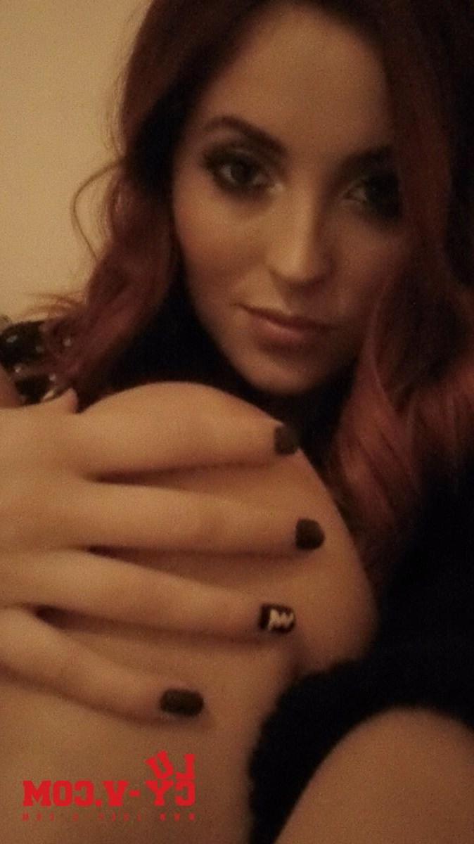 12P Lucy V has a cup of tea and gets naked from black outfit