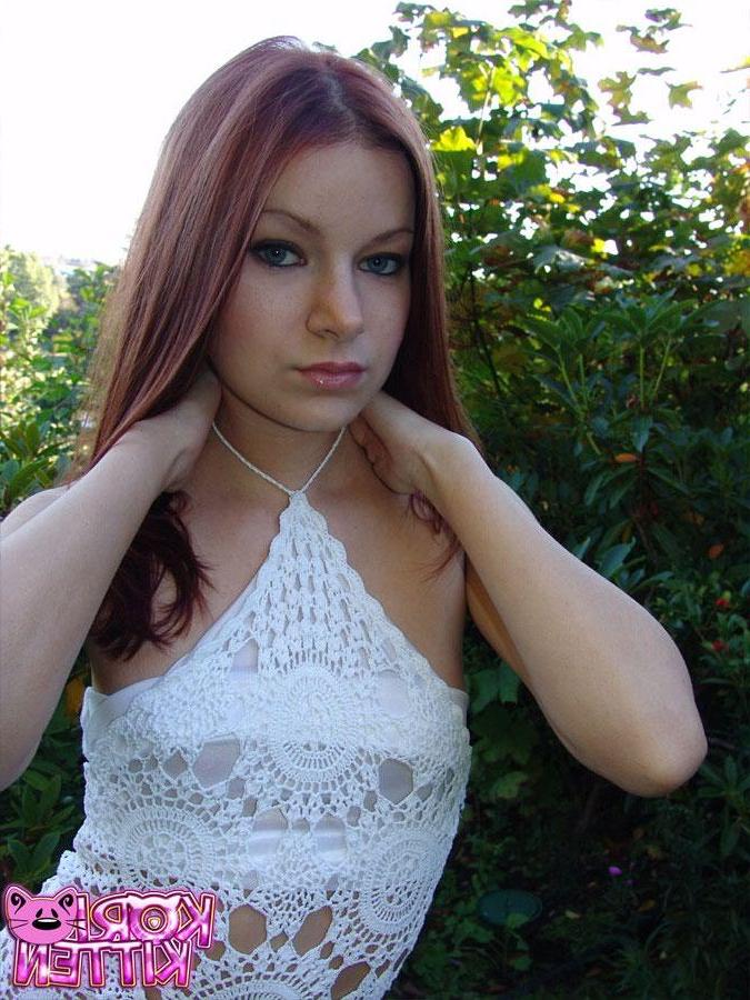 12P Kori kitten strips naked outdoors