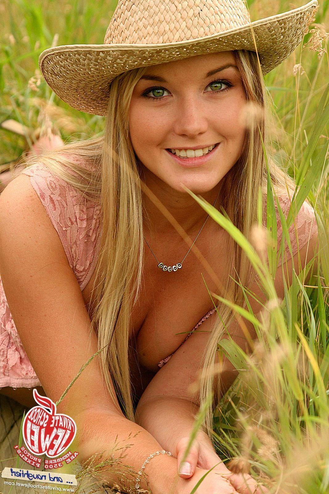 14P Pictures of Private School Jewel being the naughty farmers daughter
