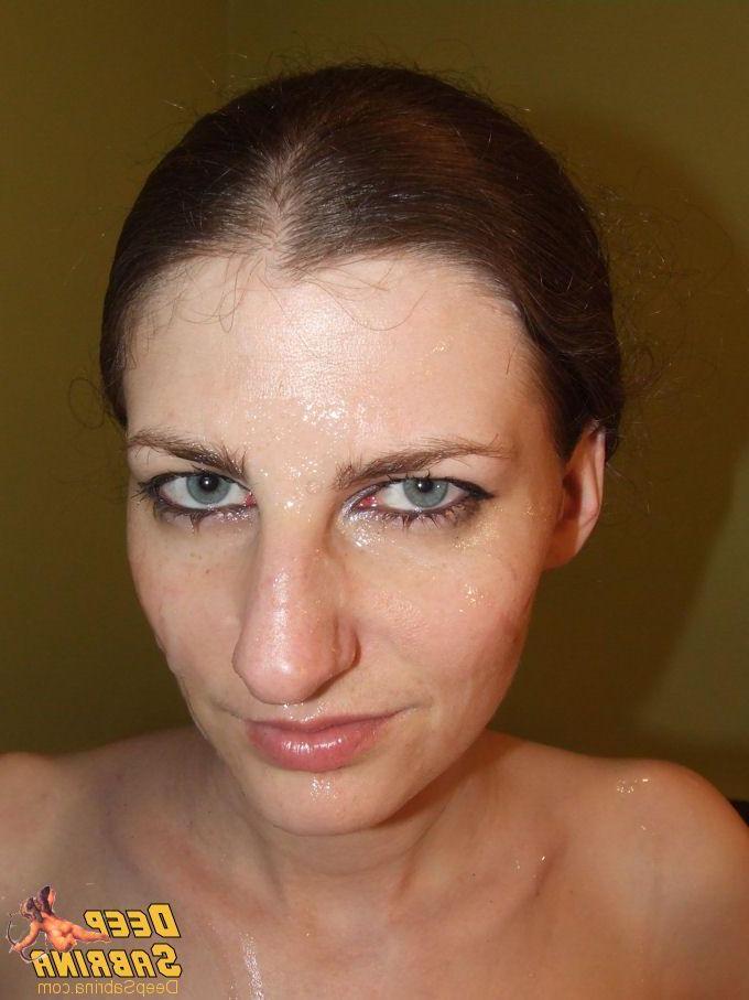 16P Pictures of Sabrina Deep enjoying a face full of hot jizz