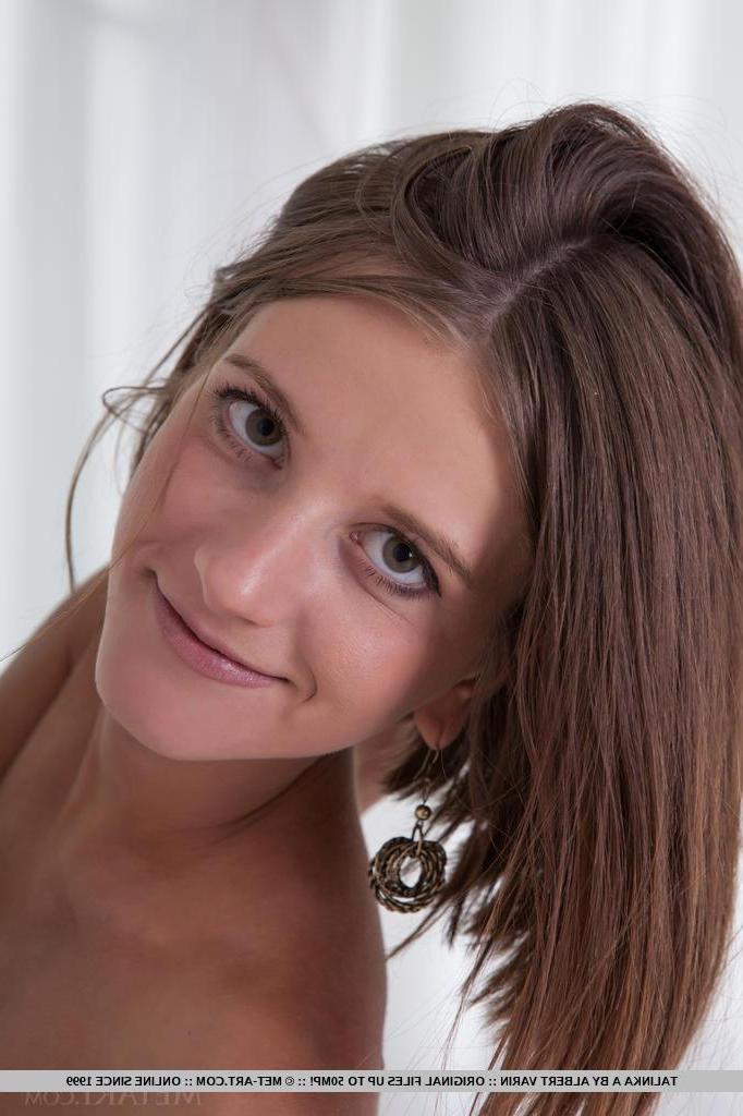 18P Beautiful teen Talinka A gives you a super close up of her tight pussy