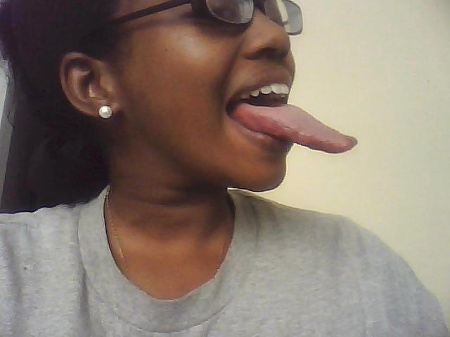 7P Sexy long tongue ebony