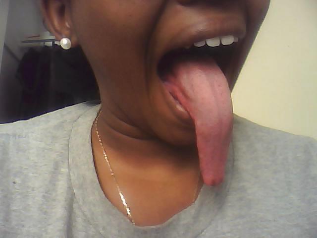 7P Sexy long tongue ebony