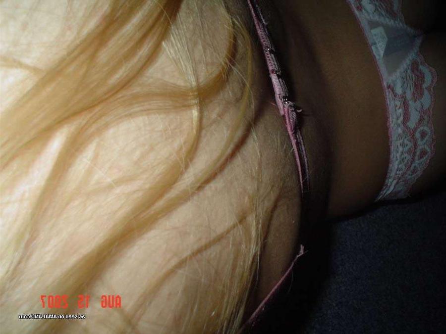 15P Sweet amateur blonde GF modeling her camouflaged underwear
