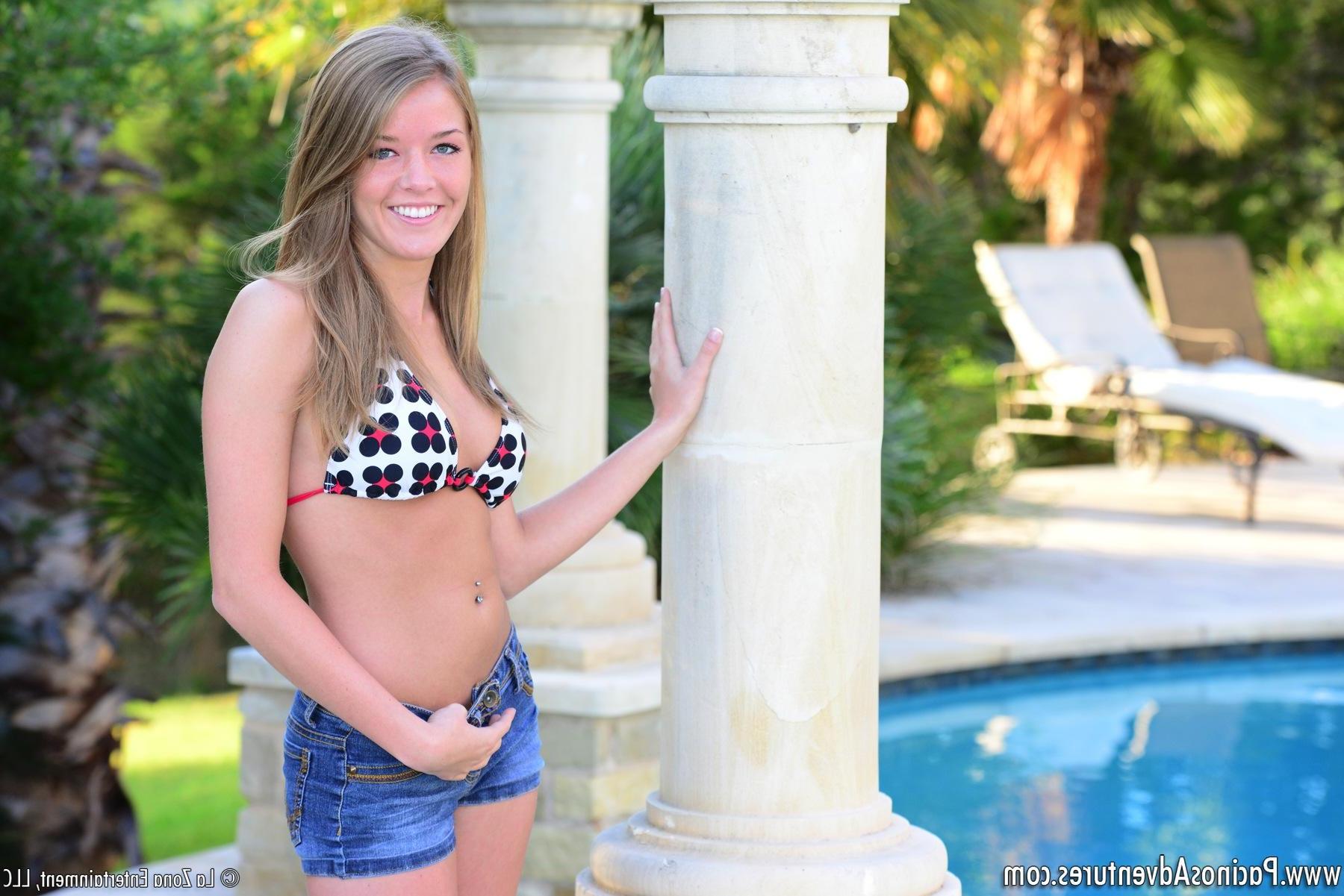 15P Sophia Wood is romantic at heart and shows her sensual side as she slips off her bikini and masturbates