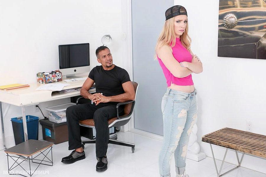 10P Blonde teen Jayden Black gets punished with a huge cock
