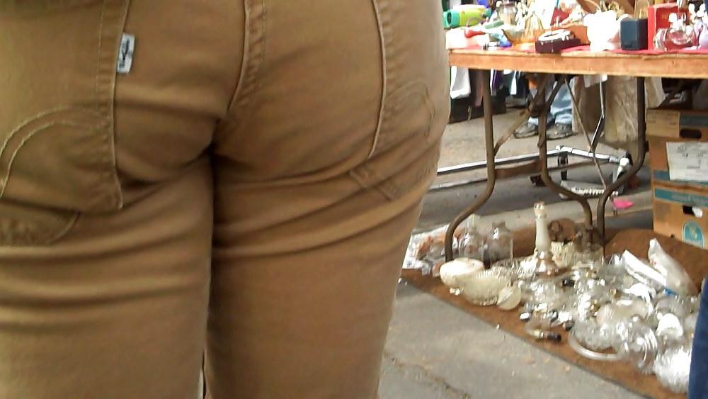 13P Tight teen in brown jeans ass & butt 