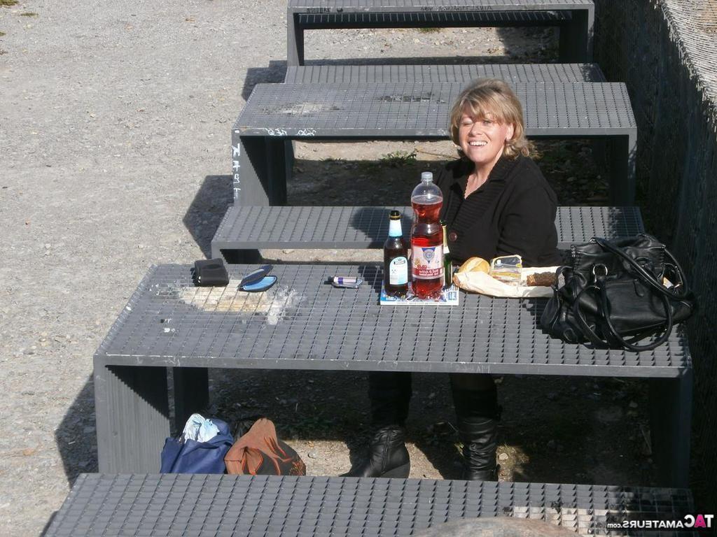 20P Stiff nipples outdoors