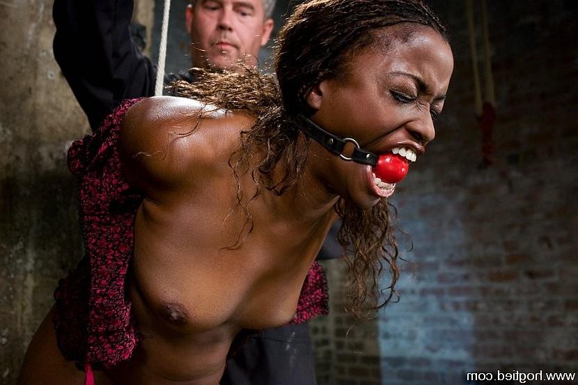 15P Ebony Monique is bound gaged and forced to orgagms with vibrator