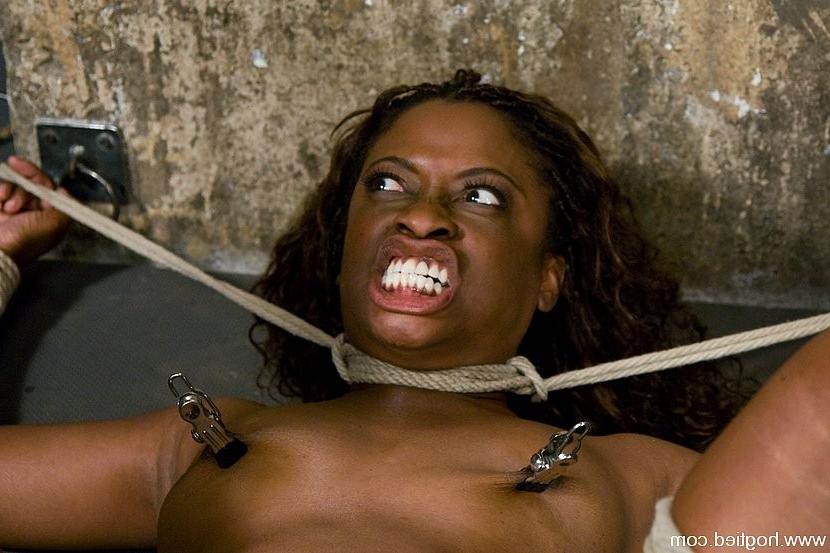 15P Ebony Monique is bound gaged and forced to orgagms with vibrator