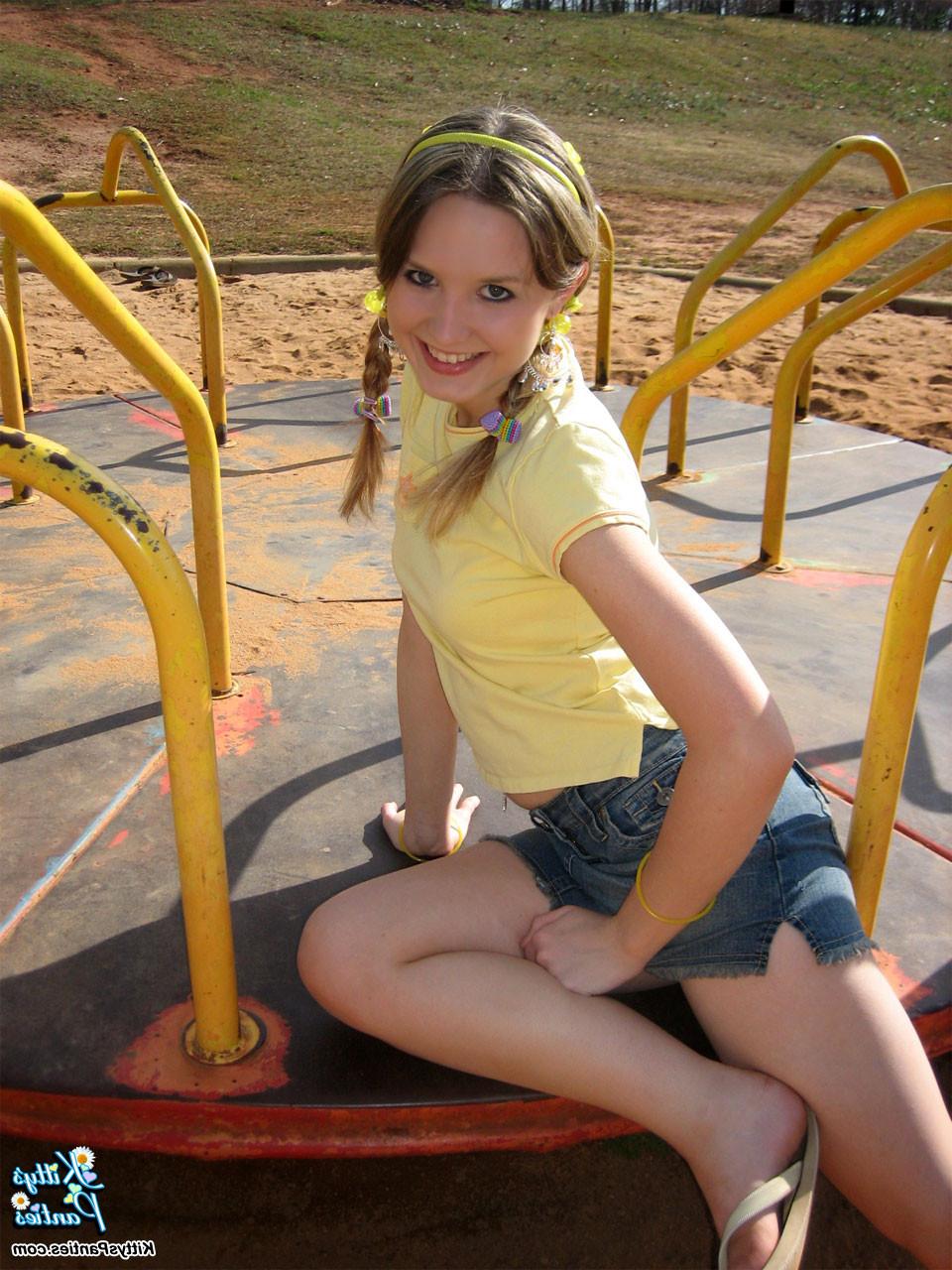 14P Kitty shares her upskirt pics from the playground