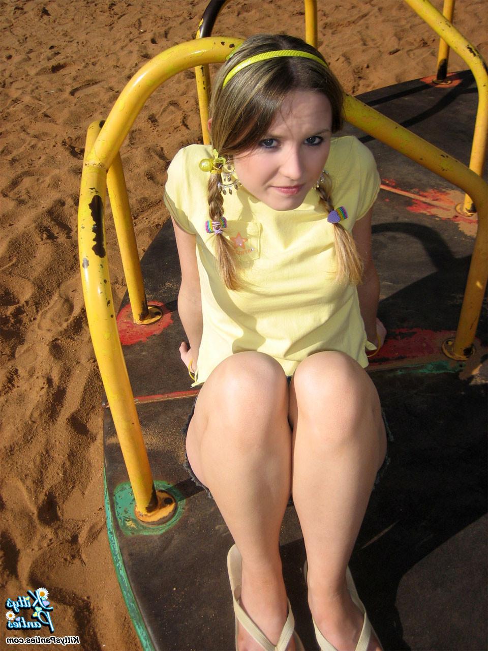 14P Kitty shares her upskirt pics from the playground