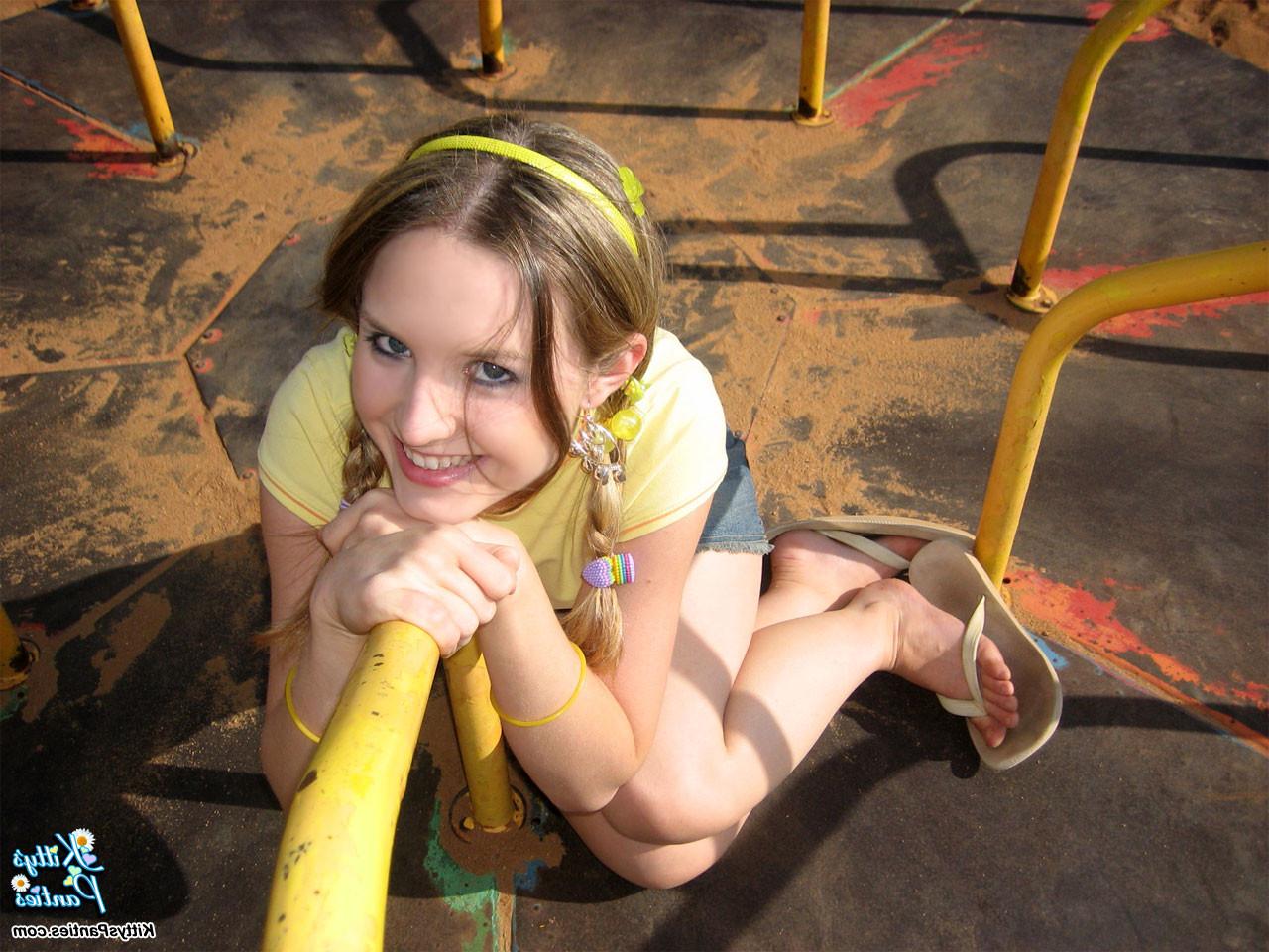 14P Kitty shares her upskirt pics from the playground