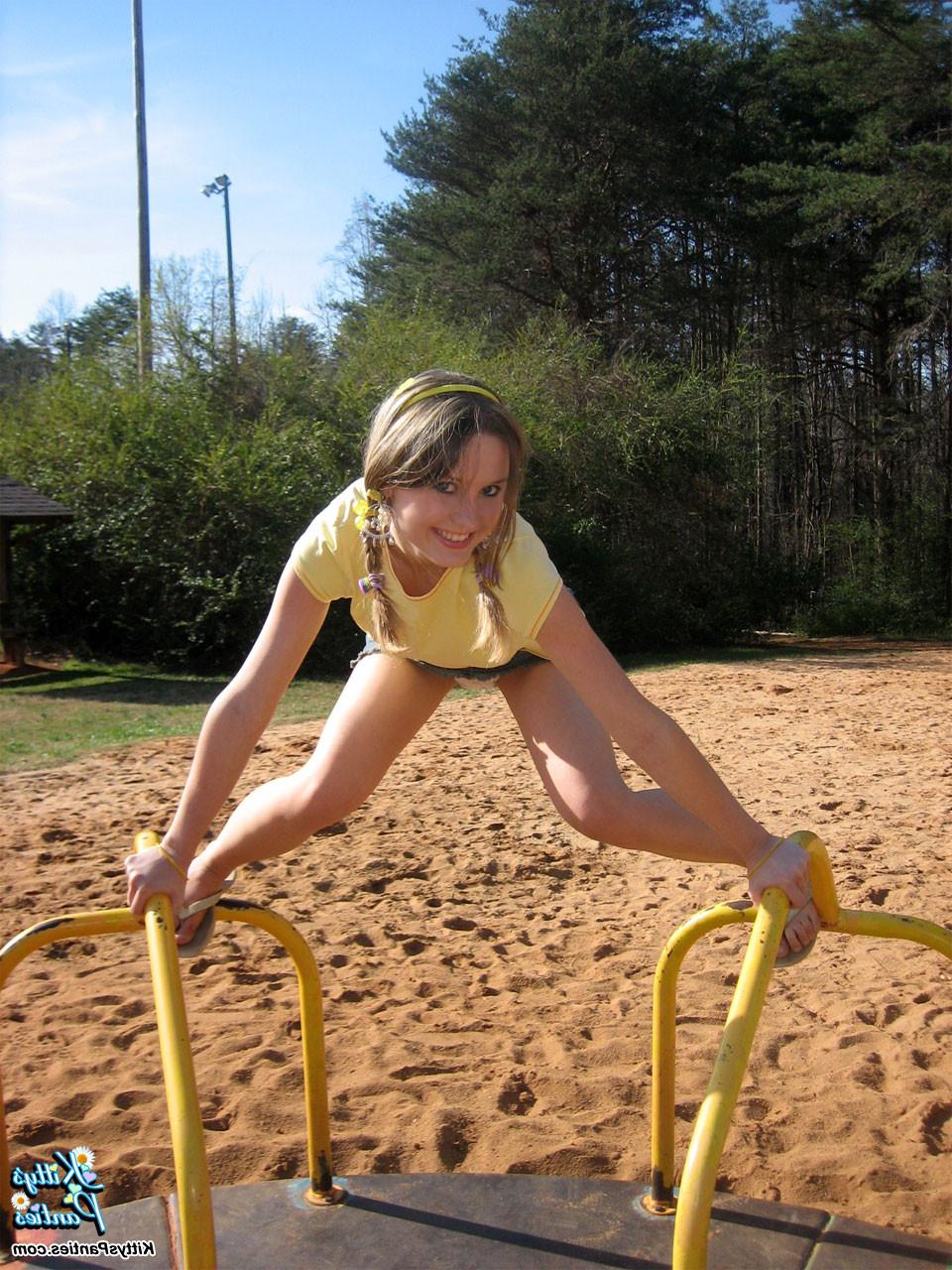 14P Kitty shares her upskirt pics from the playground