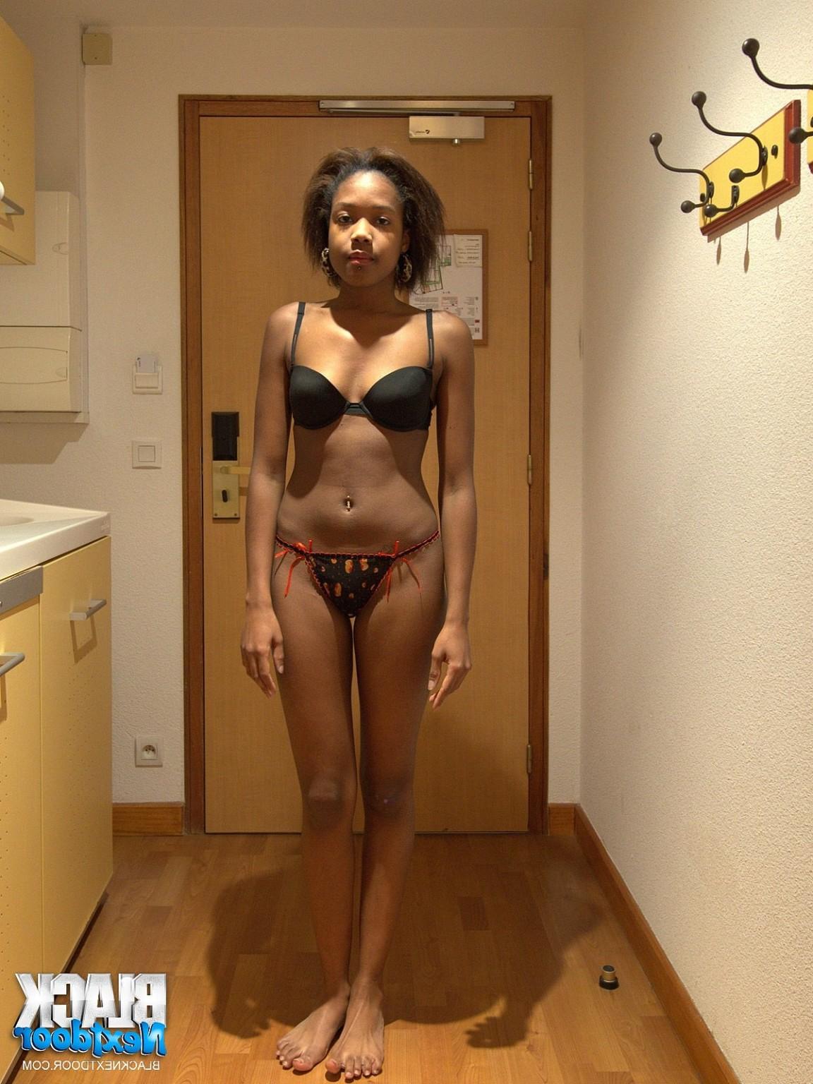 10P Amateur black teen with small tits loves taking pics