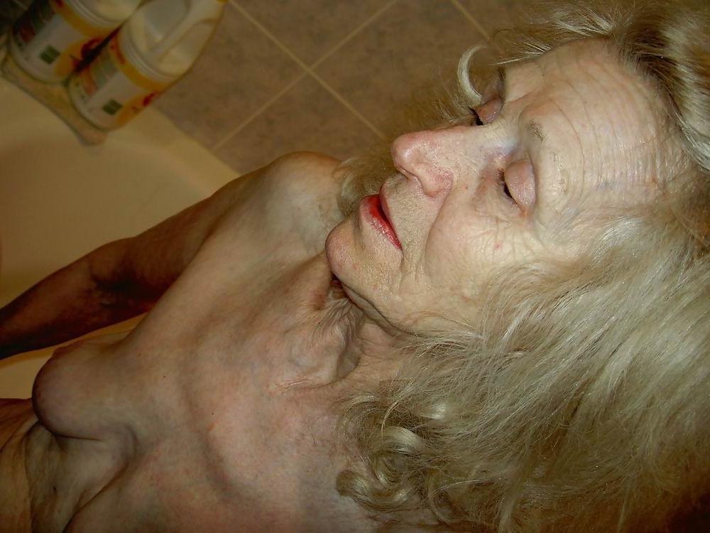 12P very skinny old amateur granny posing naked
