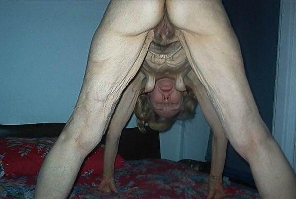 12P very skinny old amateur granny posing naked