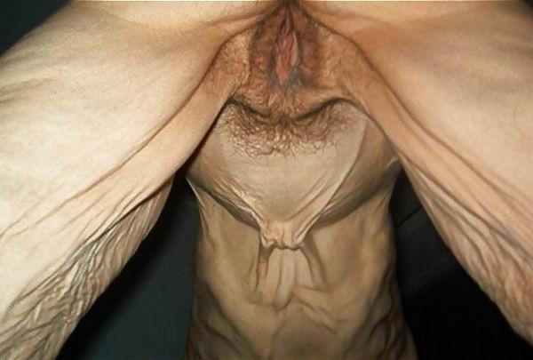 12P very skinny old amateur granny posing naked