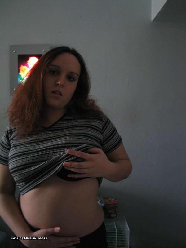 15P Ginger BBW stripping off her sexy black undies