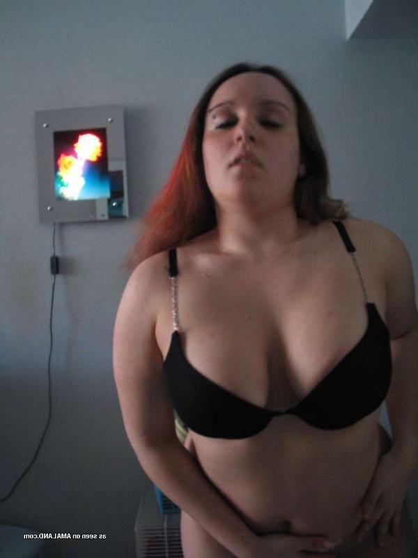 15P Ginger BBW stripping off her sexy black undies
