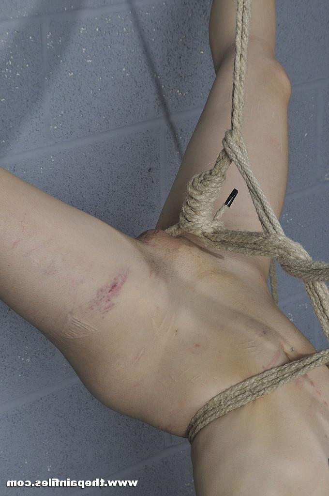 16P Cute Asian is bound upside down