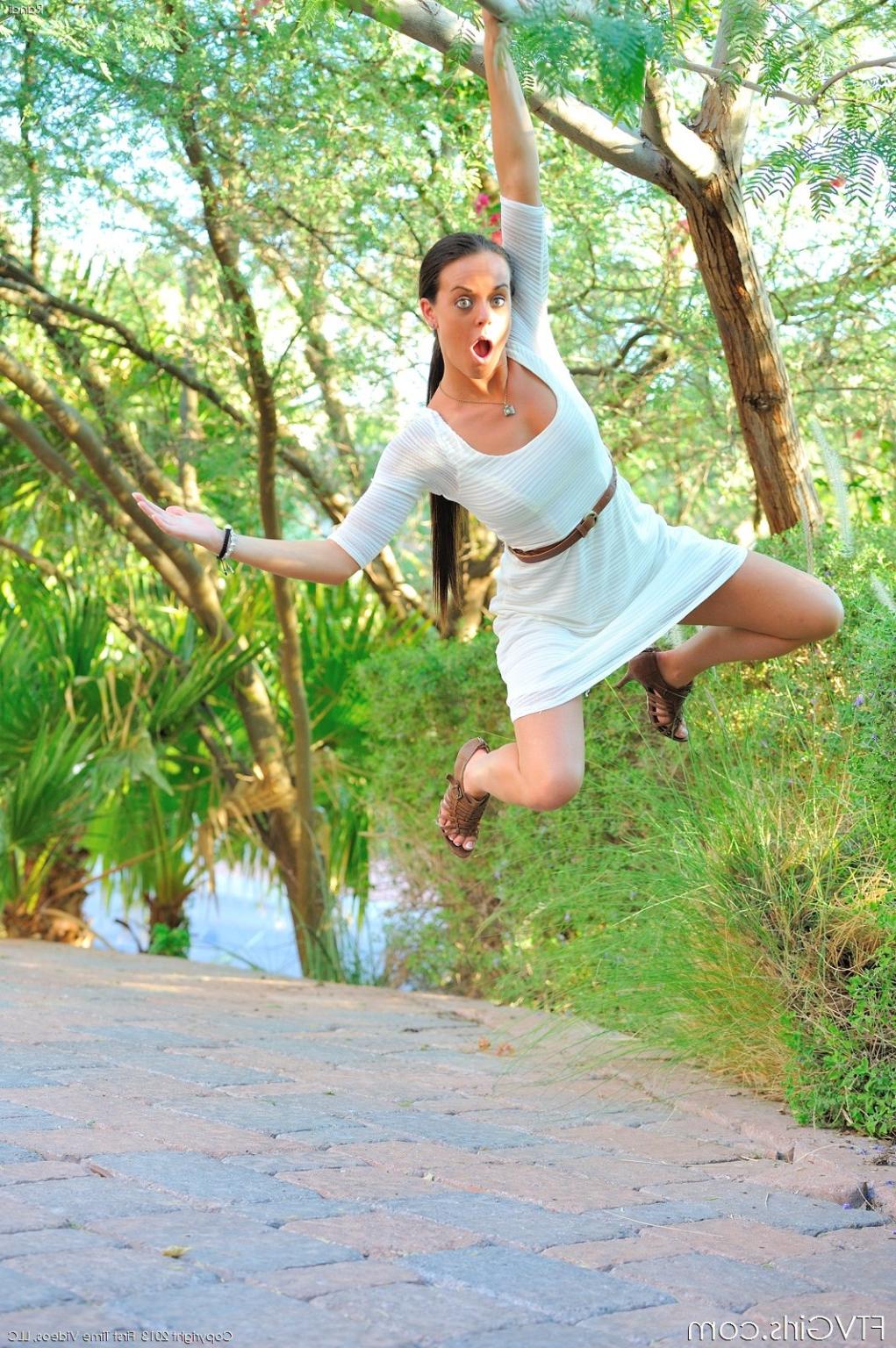 15P Teen upskirt outdoors