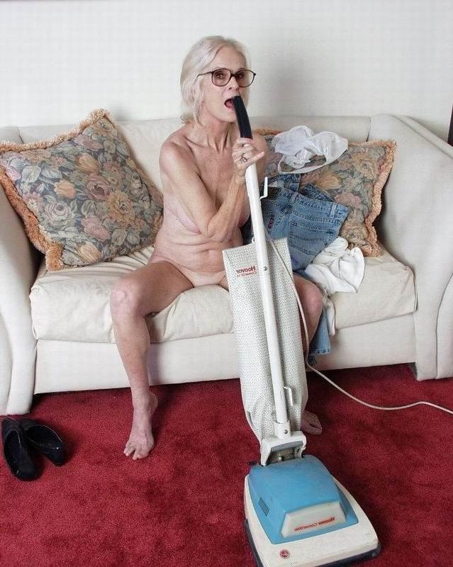 14P kinky granny having fun with a hoover