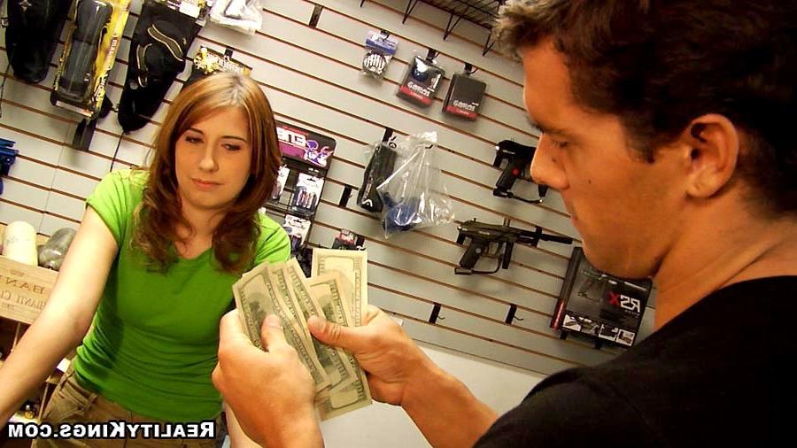 12P We convinced a hot teen working at the paintball shop to bang us on the floor in