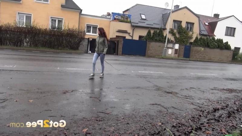 15P Brunette is filmed in a pee fail wetting her panties