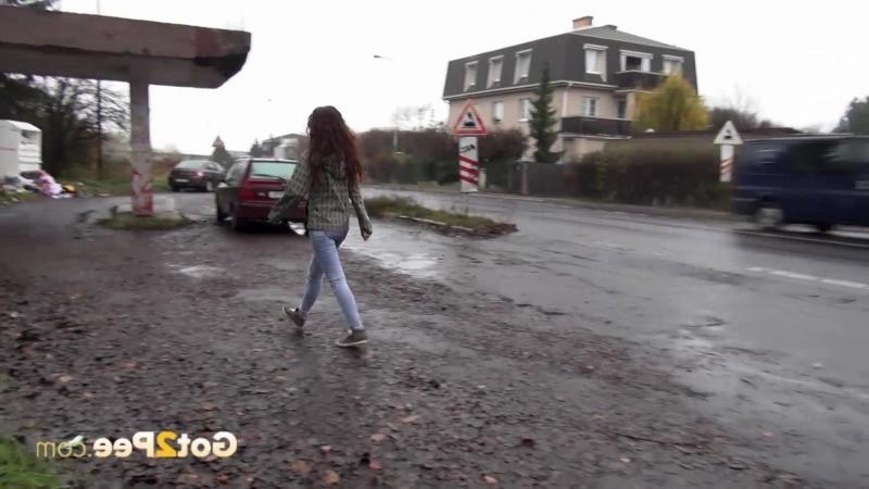 15P Brunette is filmed in a pee fail wetting her panties